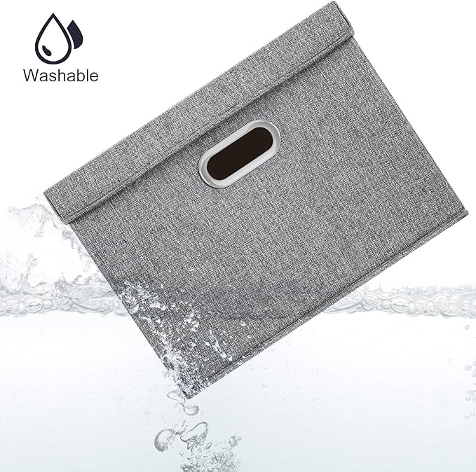 TYEERS Large Collapsible Storage Bins with Lids, Organization Bins for Closet Storage, Clothes Storage, Folding Storage Box with Lids for Home Office Storage - 2 Pack - Gray