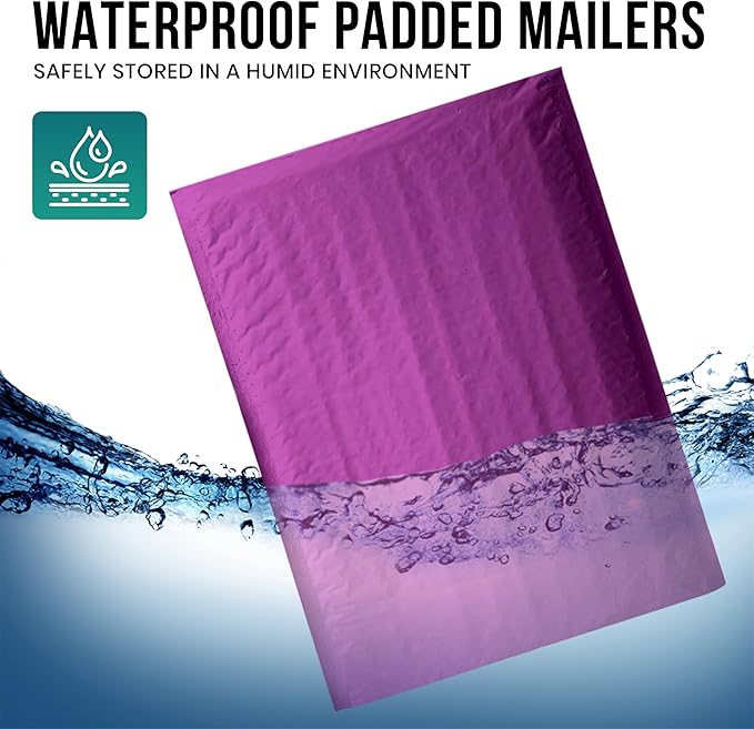 Levex - #2 8.5" x 12" [10 Pack] Purple Poly Bubble Mailers, Padded Envelope Mailers, Packing Envelope & Mailing Bags for Shipping