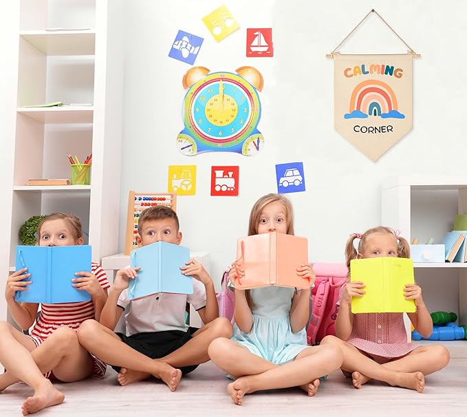 Calming Corner Decor-Coping Techniques Wall Art for Kids-Calm Down Skills-Classroom Management Sign-Flag Decor Gift for Kids Boys Girls - Banner Wall Sign Gifts for Classroom