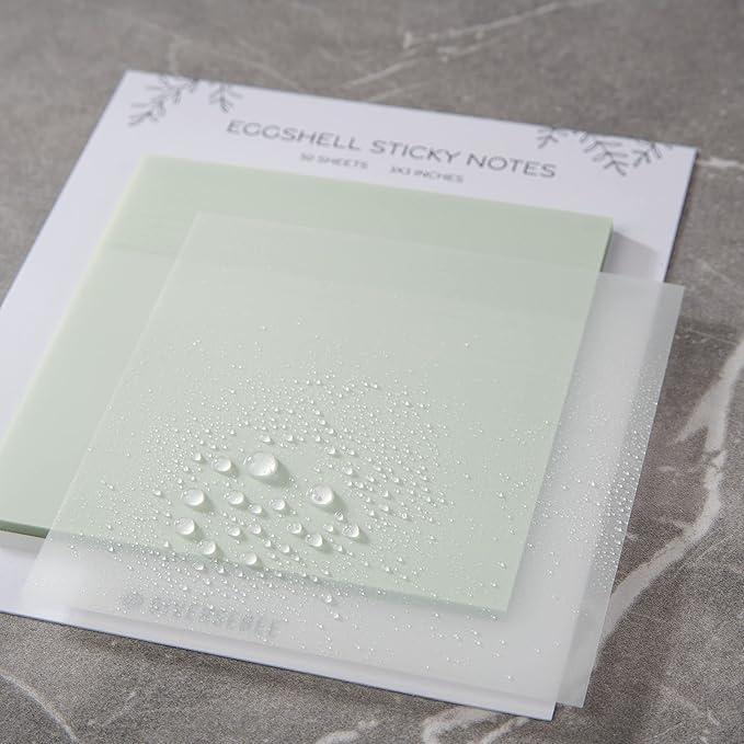 DiverseBee 50 Sheets Pastel Transparent Sticky Notes, 3x3” Clear Sticky Tabs, Translucent Page Flags Book Markers Stickers, Planner Accessories, Bible Journaling Study Office Supplies (Eggshell)