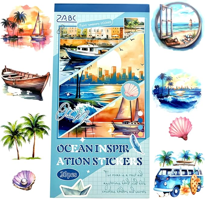 Aesthetic Journaling Sticker Books for Adults - Pre-Cut Scrapbook Stickers Vintage 20 Sheets Junk Journal Supplies Watercolor Scrapbooking Stickers Planner Cottagecore Decorative DIY Arts Craft Making