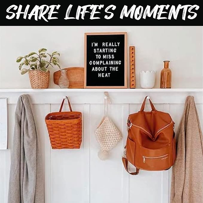 Felt Like Sharing Large Letter Board (Black Felt - 12”x16”) – Changeable Message Board with 3 Sets of Felt Board Letters – Statement Wall Sign for Quotes, Home or Holiday Decor In Oak Frame