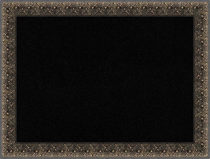 Amanti Art Black Cork Board for Wall, 25x33 Vision Board with Black Wood Frame, Medium Corkboard Office Decor for Home Organization, Traditional Corkboard Pinboard to Display Items for Home
