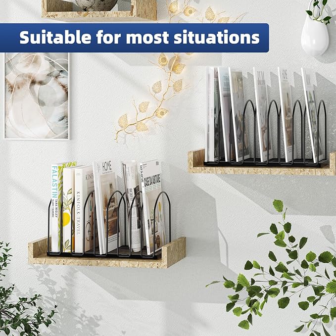 Simple Trending 9 Section Metal File Sorter Organizer for Desk, Vertical File Folder Stand for Home Office, Black