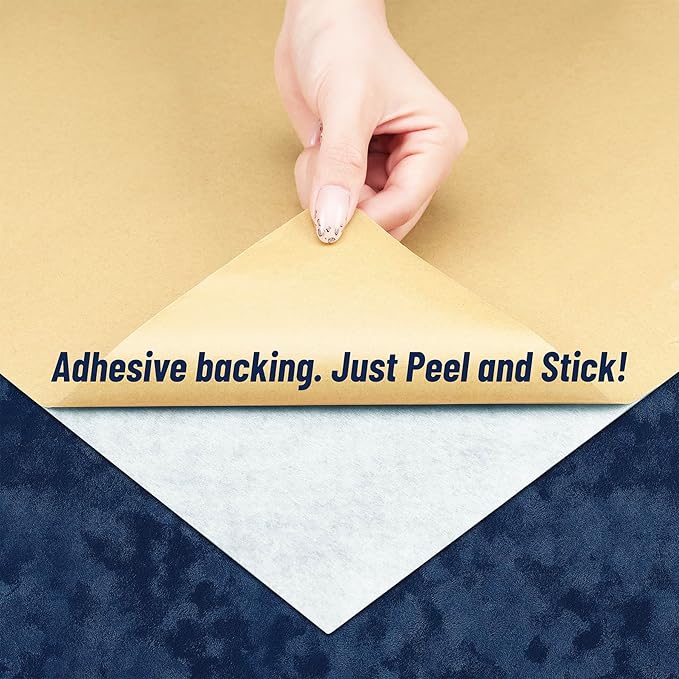 Decotalk 2ft x 10ft Velvet Shelf Liner Adhesive Shelf Liner for Cabinets and Drawers Dark Blue Felt Drawer Liners Self Adhesive Velvet Drawer Liners Flocking Fabric for Jewelry Box Drawers Felt Lining