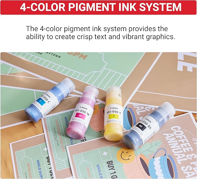 Canon imagePROGRAF TC-21 24" - Large Format Printer, Poster & Plotter Printer, Automatic Roll & Cut Sheet Paper Feeder, Includes 280 ml of Ink, White
