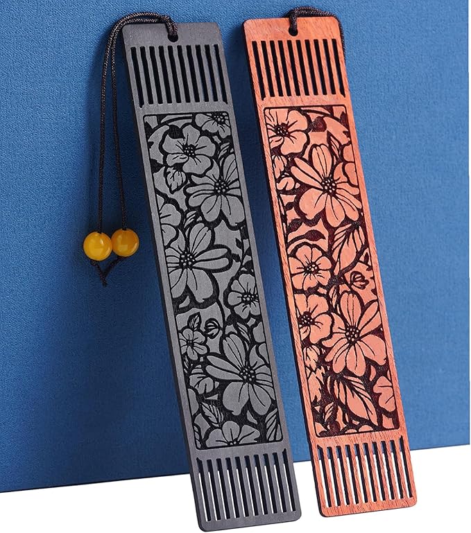 Flower Bookmark Wood Bookmarks for Women Book Lovers,Bookish Gifts for Women (Hollow Flower)