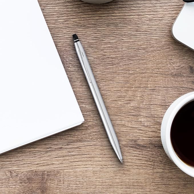 Cross Click Refillable Rollerball Pen Presented in a Everyday Gift Box -Medium Point, Black Ink, Chrome & Black