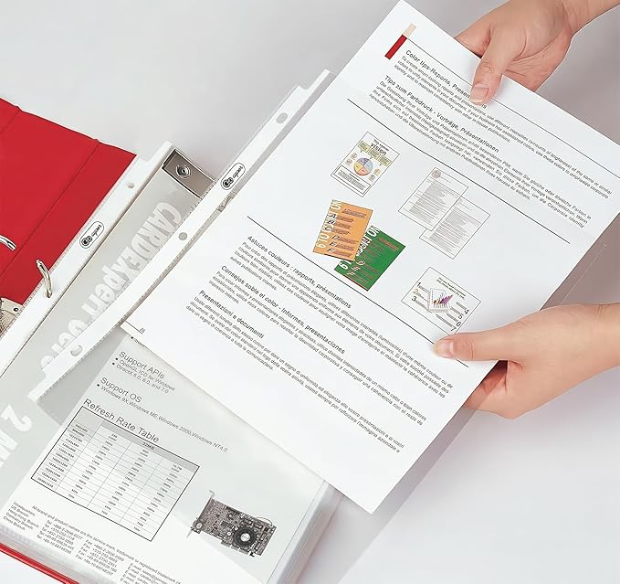 120 Pack Extra Heavyweight Plastic Page Protectors,8.5 x 11in Top Loading Sheet Protectors with Markers Notes, Reinforced 3 Hole Punch for Binders,Plastic Sleeves for Paper Protector Letter Size
