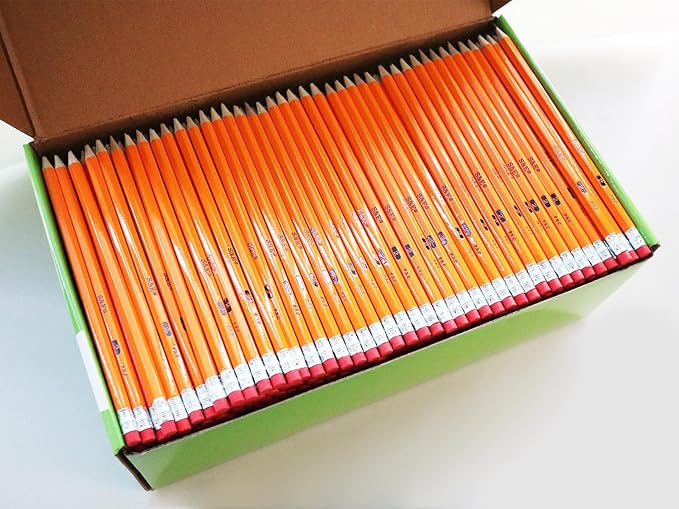 S & E TEACHER'S EDITION Woodcased #2 Pencils, Pre-sharpened, Yellow, with Erasers #2 HB Lead Bulk Box, No. 2 Pencil, Back to school, 600Pcs