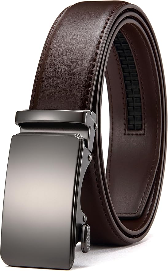 CHAOREN Mens Belt - Mens Ratchet Belt Leather 1 3/8" for Dress Pant - Micro Adjustable Belt Fit Everywhere
