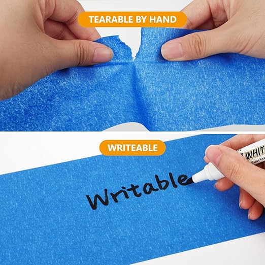 NEOACT 10 Rolls Blue Painters Tape 3 Inches, 55 Yards Multi-Surface Masking Tape Bulk Blue Wide Roll,No Residue Painters Tape for Wall Painting,Packing,DIY Crafts,3 Inch x 55 Yards(550 Yards Total)