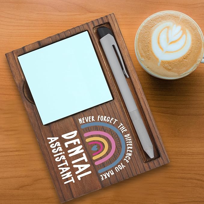 Dental Assistant Gifts Appreciation Note Pad Holder Desk Organizer, Thank You Gift for Dental Office Staff, Back to School, Dental Assistant Week, Birthday or Christmas PB004