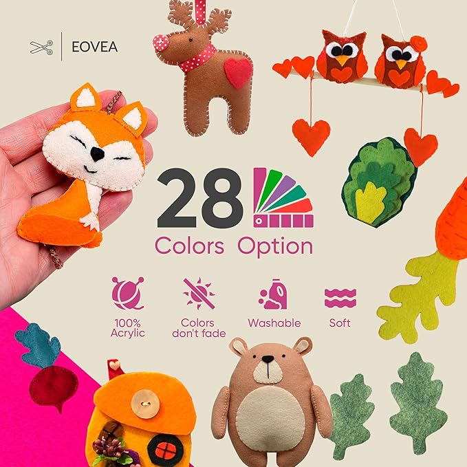 EOVEA | Acrylic Felt Fabric by The Yard - Non-Stiff, Soft Material - 72" Wide - 1.6mm Thick Felt Sheets for DIY Crafts, Sewing, Upholstery, Cushion, Padding(Neon Pink, 5 Yard)