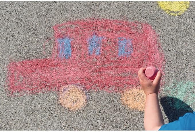 Colorations Chunky Chalk Eggs, Set of 18, for Kids and Toddlers, Easy Grip, Non-Toxic, Assorted Colors, 2 1/8 X 1 1/2 inches, Outdoor Play, Create, Drawing, Assorted Set (CHALKEGG)