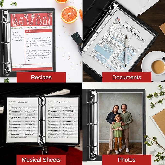 Office Werks 200 Sheet Protectors, 8.5X11 Inch Clear Page for 3 Ring Binder, Plastic Sleeves, Durable Top Loading Paper Protector with Reinforced Holes, Archival Safe