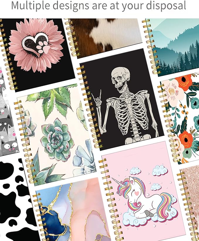 iampanda Spiral Journal Notebook,Strong Twin-Wire Binding with Premium Paper for Girl Women,Modern Girly Design 60 Sheets A5 College Ruled Notebook/Journal,Perfect for School Office Home Gifts,Pink