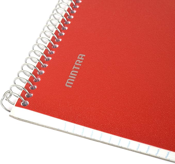 Mintra Office TOP BOUND Durable Spiral Notebooks (Red, College Ruled 3pk)