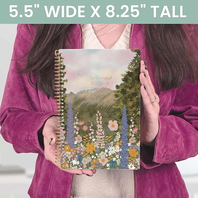 bloom daily planners 2026 Planner (January - December) Calendar Year Organizer - 5.5” x 8.25” - Weekly & Monthly Agenda Book with Stickers & Bookmark - Wildflower Mountainside