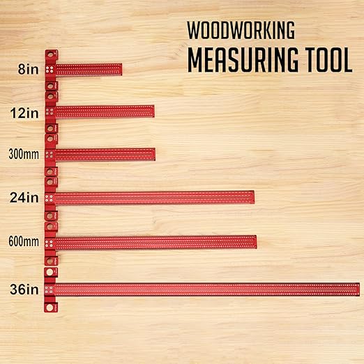 Woodworking Scriber T-Square Ruler 12in with Thoughtful Support Lips, Architect Ruler for Carpenter Work, Layout and Measuring Tools…