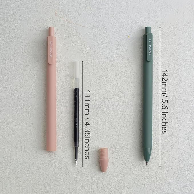 ldcrea Gel Pens 0.5 Fine Tip, Black Ink, Silky Grip, 6 Pack