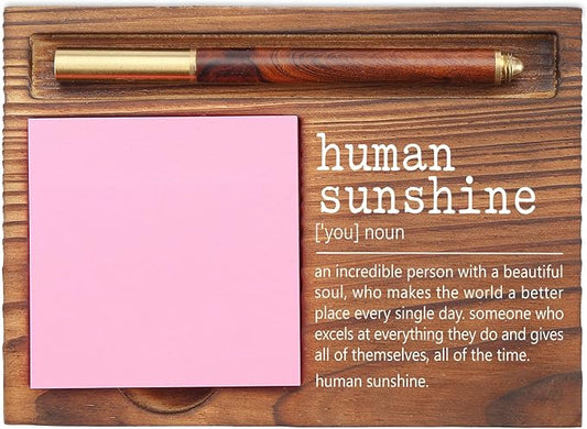 Human Sunshine Sticky Note Holder, Thoughtful Appreciation Gift for Friends, Coworkers, Teachers, Inspirational Desk Organizer for Office Self-Stick Note Pad Holders EDP117