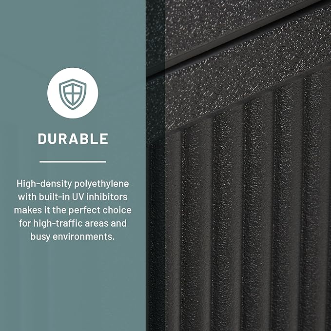 Safco Canmeleon Trash Can, Indoor and Outdoor Use, Durable & Weather-Resistant Commercial Garbage Can with Ashtray, Black