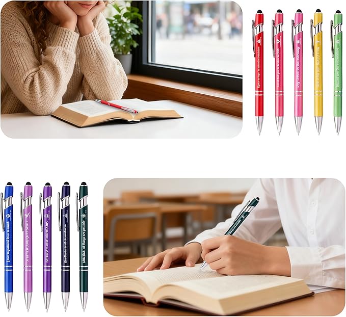 Christian Bible Verse Ballpoint Pen - Inspirational Scripture Pens Bulk Gift for Church Members, Friends & Family on Christmas (20 Count)