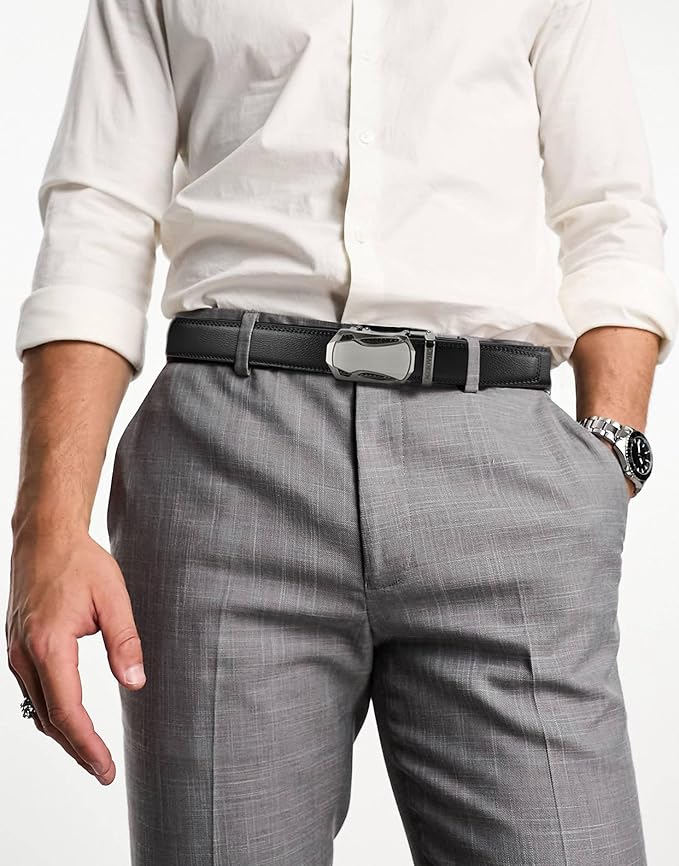 CHAOREN Leather Ratchet Belt Men 2 Pack - Customizable Fit, Effortless Style (35mm)