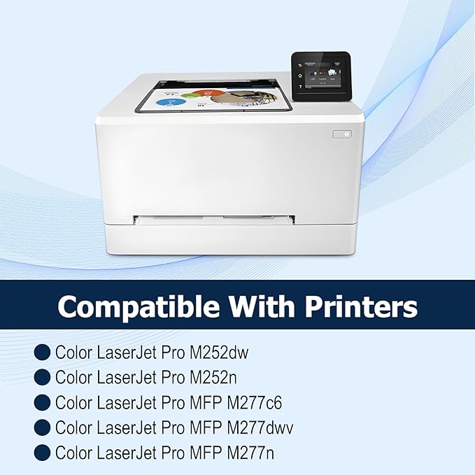 201A Toner Cartridges 4 Pack Works with HP Color Laserjet Pro MFP M277dw M252dw M277n M277c6 M252n M277 Printer (Black,Cyan,Magenta and Yellow)