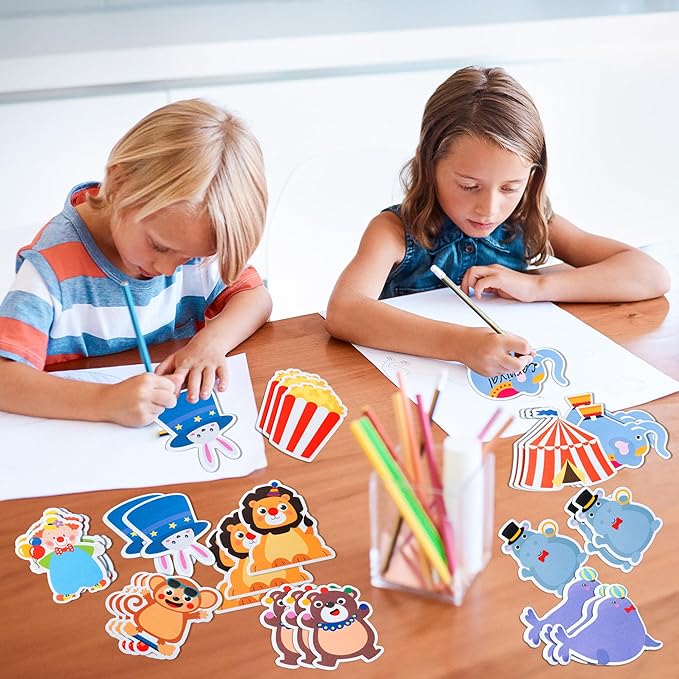 Xqumoi 30 Pack Circus Sticky Notes - Carnival Self Sticky Notepads Circus Clown Cute Animals Writing Memo Pads for Back to School Office Supplies Birthday Carnival Party Favors Goodies Bag Fillers