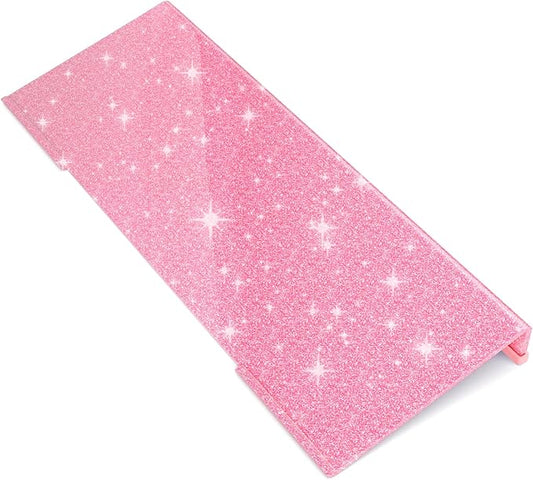 WINFFOR Comfortable Computer Keyboard Stand - Ergonomic Keyboard Riser Acrylic Tilted Keyboard Holder for Easy Typing&Working at Home Office - Fits All Keyboard Sizes - 17'' Wide (Glitter Pink)