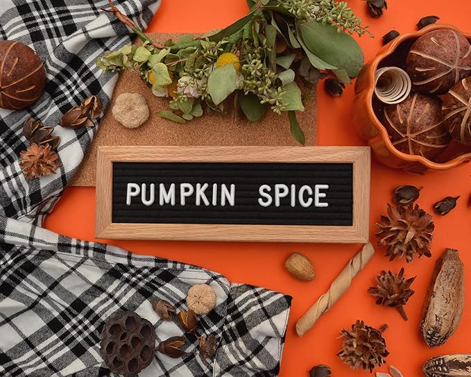 Felt Like Sharing Small Letter Board (Black Felt - 10”x3.5”) – Changeable Message Board with 3 Sets of Felt Board Letters – Statement Wall Sign for Quotes, Home or Holiday Decor In Oak Frame