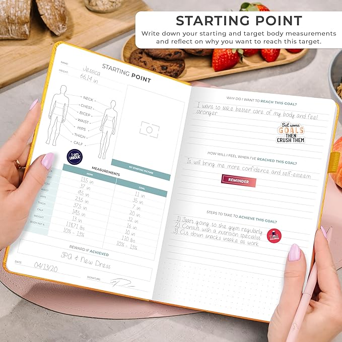 Clever Fox Weekly Meal Planner - Weekly & Daily Meal Prep Journal with Shopping and Grocery Lists for Menu Planning, Healthy Diet & Weight Loss Tracking, Lasts 1 Year, Undated, A5 - Amber Yellow