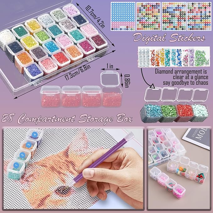 NLXCXUCY 244Pcs Diamond Art Accessories Kit All-Inclusive Diamond Painting Tool Set with A3 Diamond Painting Light Pad,Diamond Art Sealer Glue, Diamond Correction Pens, Storage Box for DIY Craft