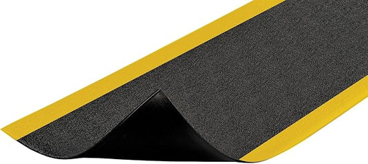 Notrax 411 Sof-Tred™ 3' x 5' x 9/16" Anti Fatigue Mat, Enhanced Slip Resistance with Beveled Edges and Pebbled Surface, Ideal for Industrial and Commercial Workplaces, Black/Yellow, 411S0435BY
