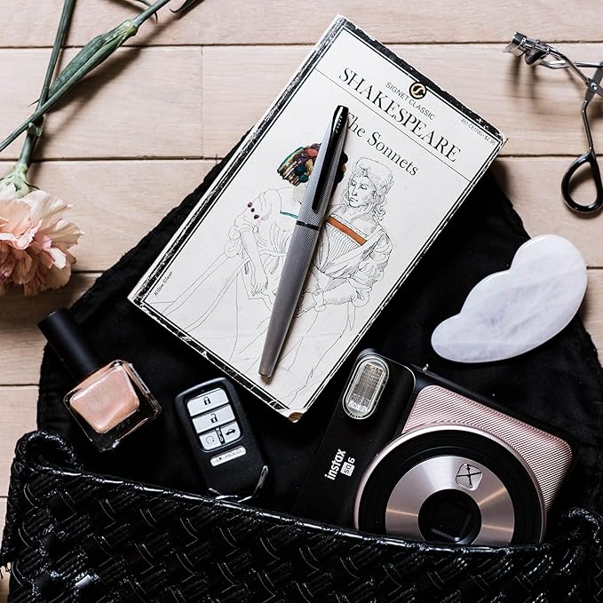 Cross ATX Refillable Ballpoint Pen Presented in a Luxury Gift Box - Medium Point, Black Ink, Sandblasted Titanium Gray