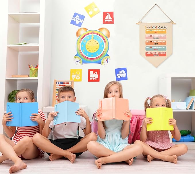 Calming Corner Decor-Coping Techniques Wall Art for Kids-Calm Down Skills-Classroom Management Sign-Flag Decor Gift for Kids Boys Girls - Banner Wall Sign Gifts for Classroom