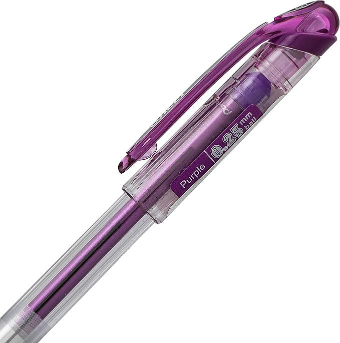 Pentel Arts Slicci Extra Fine Gel Pen, 0.25mm, Purple Ink, 1 Pack (BG202BPV)