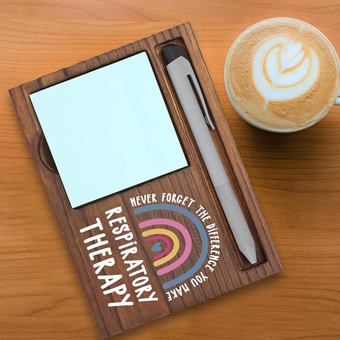 Respiratory Therapy Gifts Sticky Note Holder, Thank You Gift for Respiratory Therapists, RT Team, or Pulmonary Staff, Healthcare Appreciation Week, Graduation or Holiday Recognition PB026