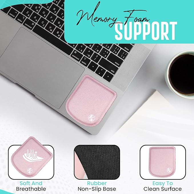Ultra-Thin Laptop Wrist Rest Pads (Pastel Pink)
