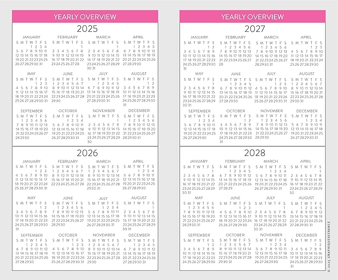 Graphique 2 Year Pocket Planner | 29 Month Organizer, Aug. 2025 – Dec. 2027 | Monthly Calendar & Notes Spreads | Marked Holidays | Oh So Chic | 3.75” x 6"