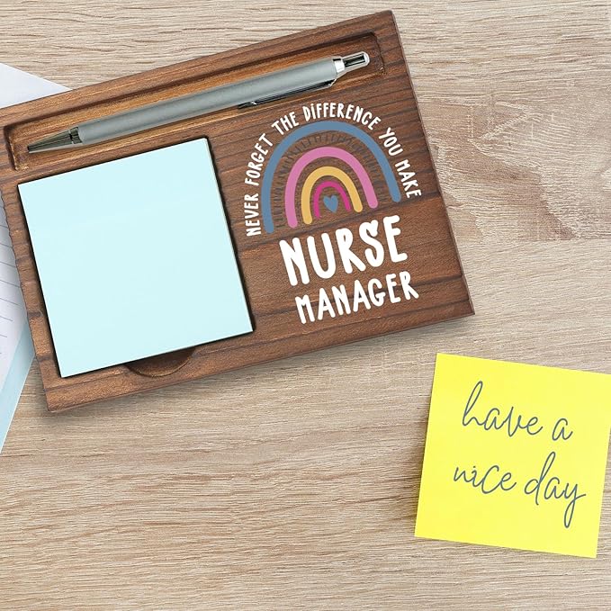 Nurse Manager Appreciation Gifts Note Pad Holder Desk Organizer, Thank You Gift for Nursing Leaders, Back to School, Nurse Week, Birthday or Christmas PB006