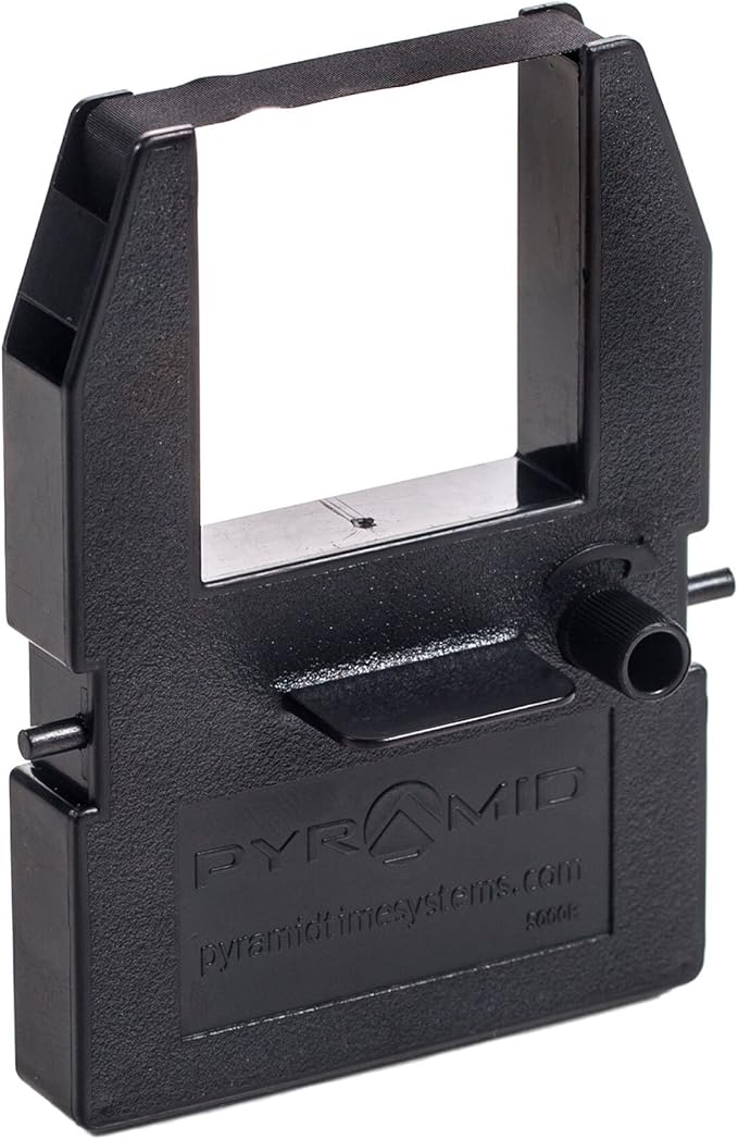 Pyramid Time Systems, Model 5000 Auto Totaling Time Clock, Handles up to 100 Employees, Made in USA, Black & 5000R Genuine Replacement Ribbon for 3550ss, 3600ss, 4000Pro, 5000, 5000HD Time Clocks