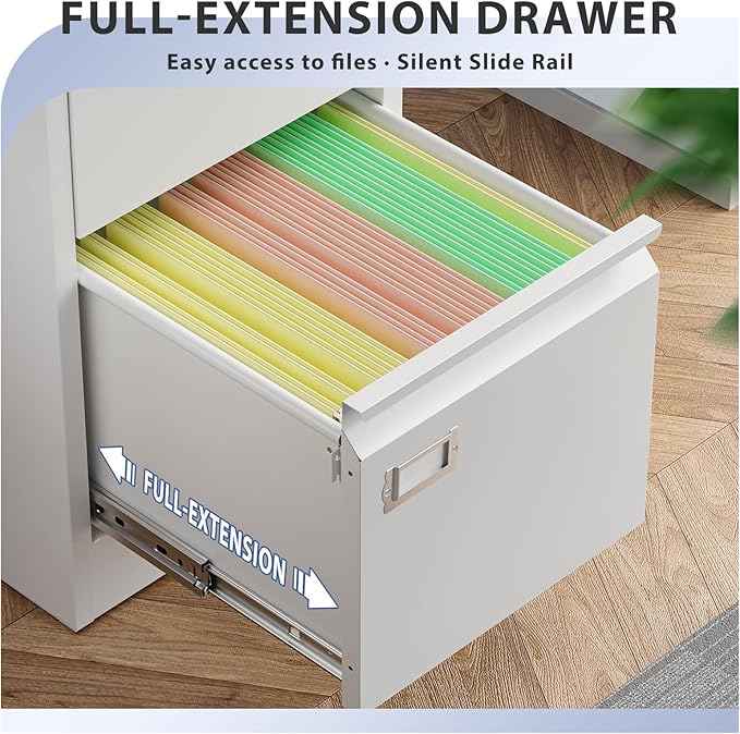 3 Drawer File Cabinet, Filing Cabinets for Home Office, Metal Vertical File Storage Cabinet with Lock, Locking File Cabinet for A4 Legal/Letter, 15" W x 17.7" D x 38.6" H, Assembly Required