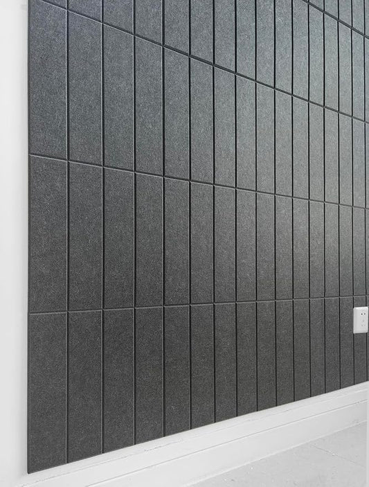 Large Cork Board Alternative - 24-Pack Felt Wall Tiles with Safe Removable Adhesive Tabs, Cork Wall Tiles Bulletin Board Home Office Essentials - Gray Black