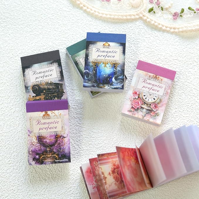 Aromoty 6 Sets 300 Pcs Washi Stickers Book Kit for Journaling, Vintage Aesthetic Antique Magic Scrapbook Stickers for Scrapbooking Bullet Junk Journal Supplies Planner Stationery Collage Craft Gifts