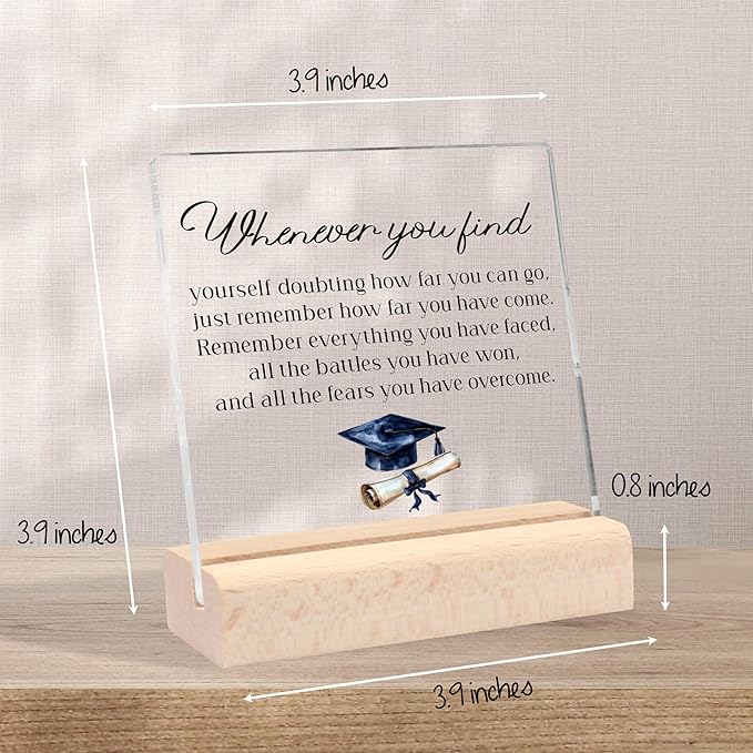 Graduation Gifts for Her, Inspirational Gifts for Women Masters Degree College High School Graduation Gifts for Her Him, Cool Graduation Gifts End of Year Student Gifts Acrylic Plaque