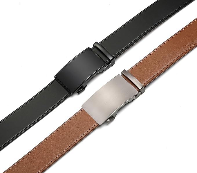 CHAOREN Leather Ratchet Belt Men 2 Pack - Customizable Fit, Effortless Style (35mm)