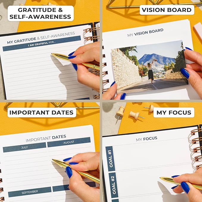 Clever Fox Planner 2nd Edition Spiral – Colorful Weekly & Monthly Goal Planner, Time Management & Productivity Organizer, Undated (Black)